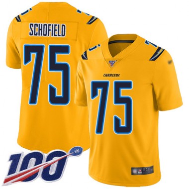 Los Angeles Chargers NFL Football Michael Schofield Gold Jersey Men Limited #75 100th Season Inverted Legend->los angeles chargers->NFL Jersey
